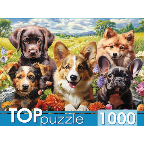 пазл 1000 элементов Веселое Селфи Щенков TopPuzzle 3868