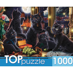 пазл 1000 элементов Черные Котята И Светлячки TopPuzzle 3869