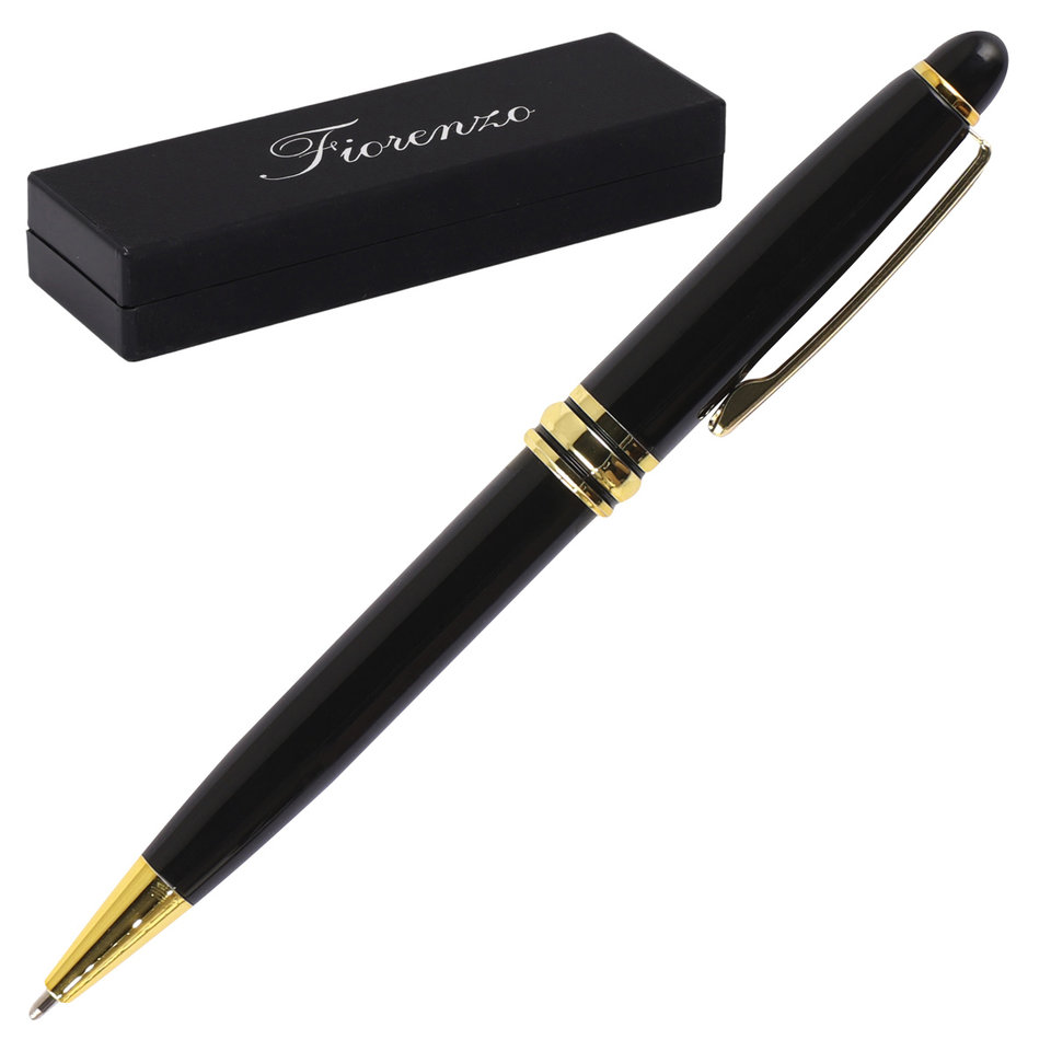 ручка подарочная черный/золото металлический корпус футляр 184171/294138