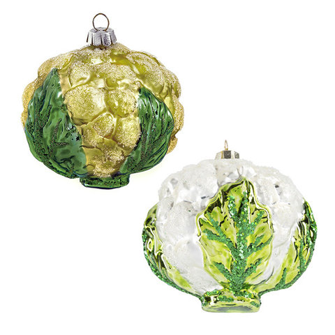 игрушка стеклянная Цветная Капуста 9см glt617