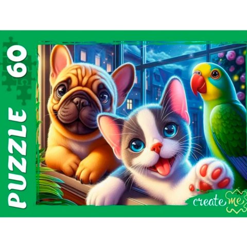 пазлы 60 Ночное селфи питомцев 2003