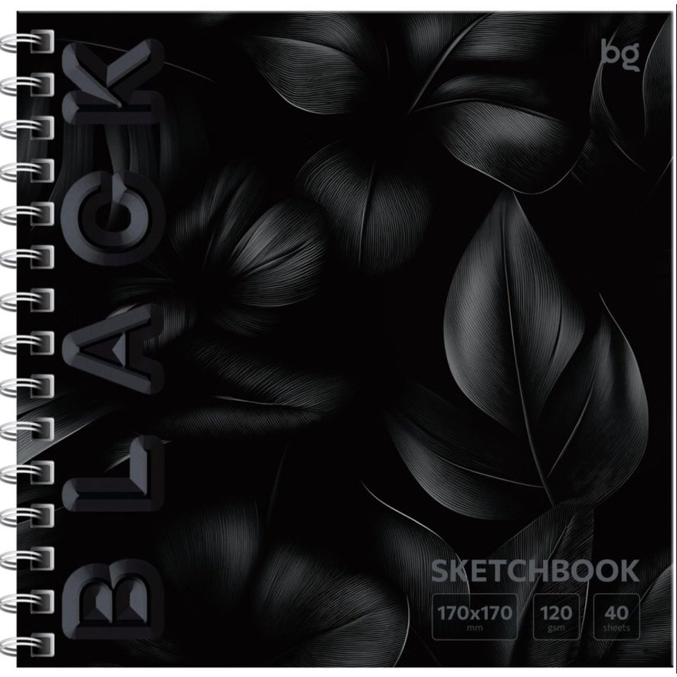 скетчбук А5 40л Black leaves 170х170 см 120г/м 64602 376701