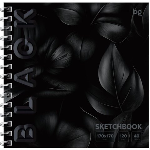 скетчбук А5 40л Black leaves 170х170 см 120г/м 64602 376701