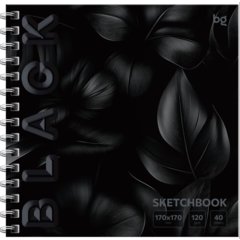 скетчбук А5 40л Black leaves 170х170 см 120г/м 64602 376701