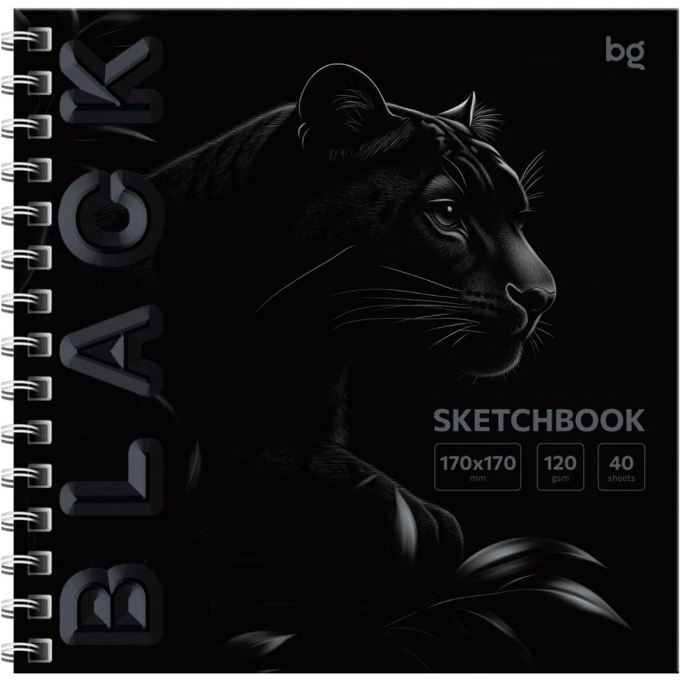 скетчбук А5 40л Black tiger 170х170 см 120г/м 64601 376700