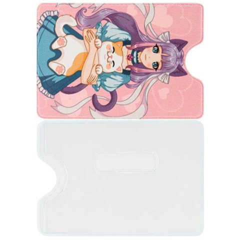 обложка для пропуска девочка и котик пвх оп-2701