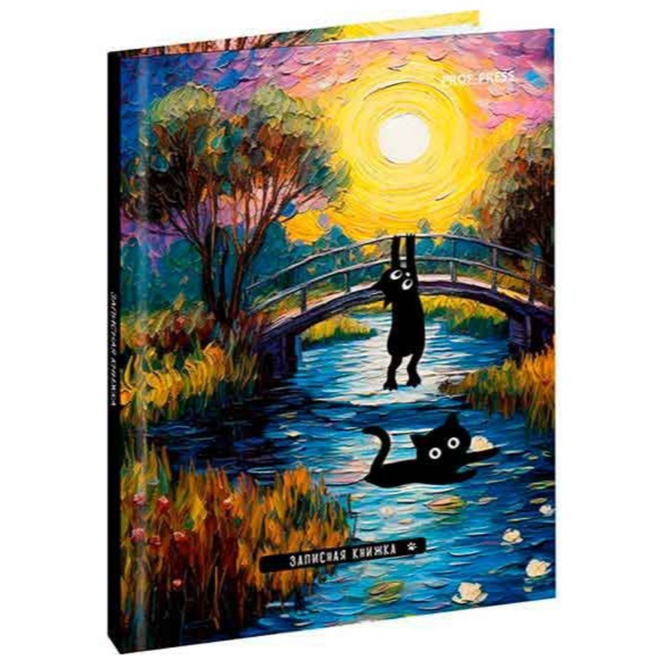 записная книжка А6 48 листов коты и искусство 1677