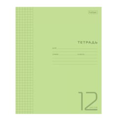 тетрадь 12л зеленая пластик клетка 083406