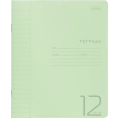 тетрадь 12л зеленая пластик линия 083408