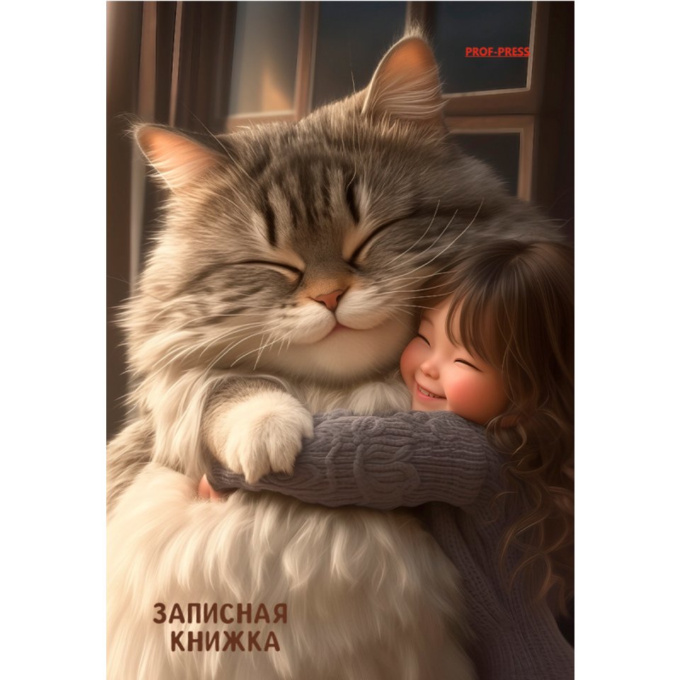 записная книжка А6 80л Дружелюбный большой кот 3734