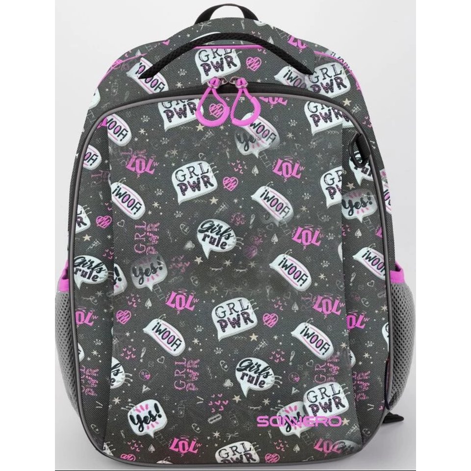 рюкзак для девочки формованный Sanvero серый с розовым bp52003