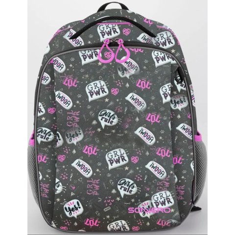 рюкзак для девочки формованный Sanvero серый с розовым bp52003