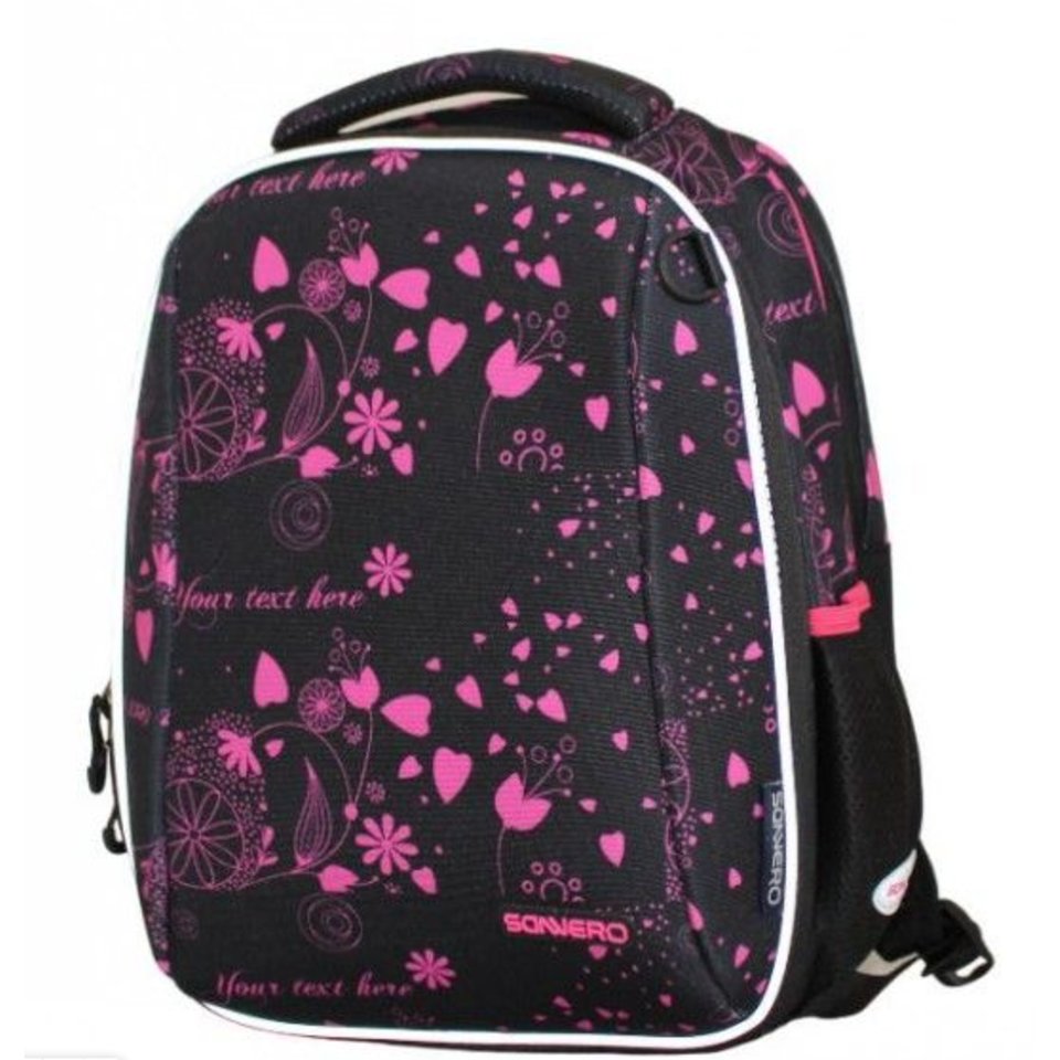 рюкзак для девочки формованный Sanvero черный с розовым bp54006