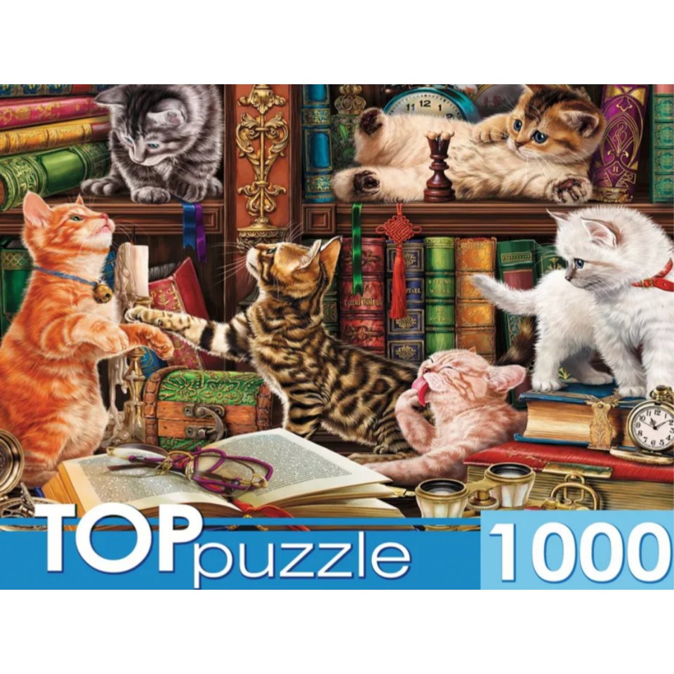 пазлы 1000 Котята в библиотеке 7729
