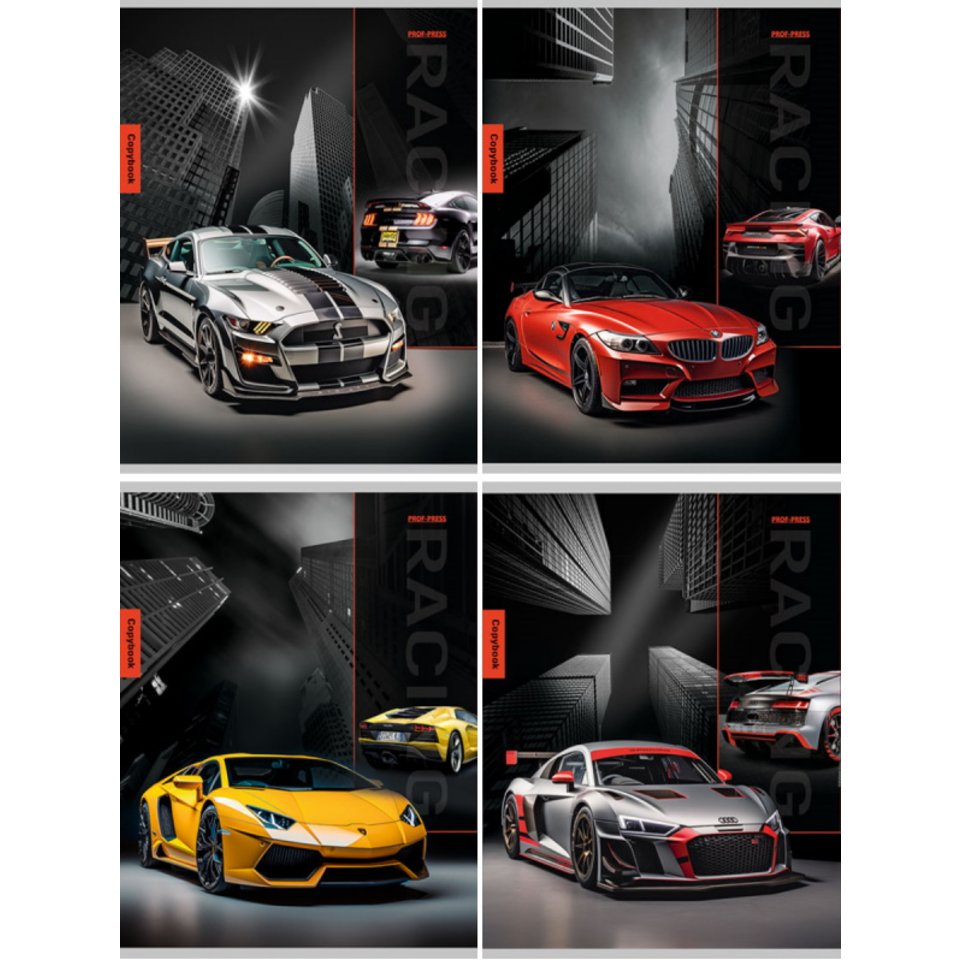 тетрадь 96 листов разные автомобили клетка 8432