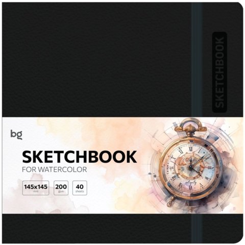 скетчбук А6 40л Black 200г/м квадратный черный 61742 371227