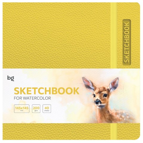 скетчбук А6 40л Yellow 200г/м квадратный желтый 61740 371225