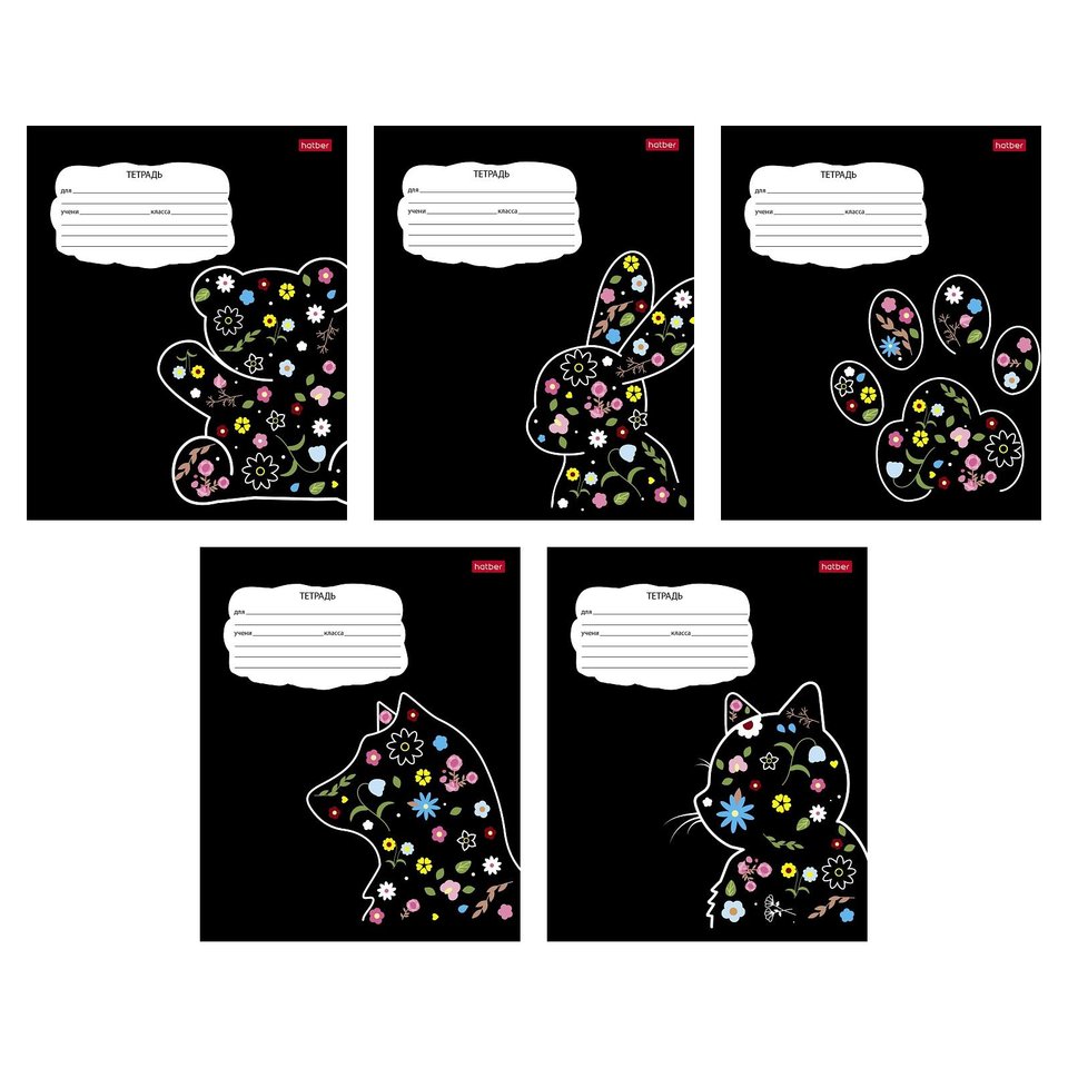 тетрадь 18л цветная обложка Цветущие зверушки клетка 089567