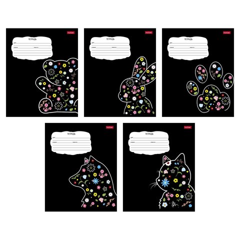 тетрадь 18л цветная обложка Цветущие зверушки клетка 089567