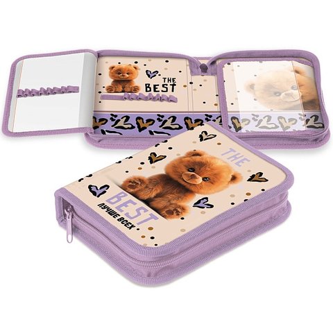 пенал пушистый мишка с 2 планками 74295 089934 хатбер