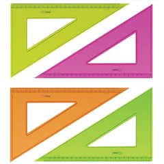 угольник 23см 30гр прозрачный цветной неон тк54 028402