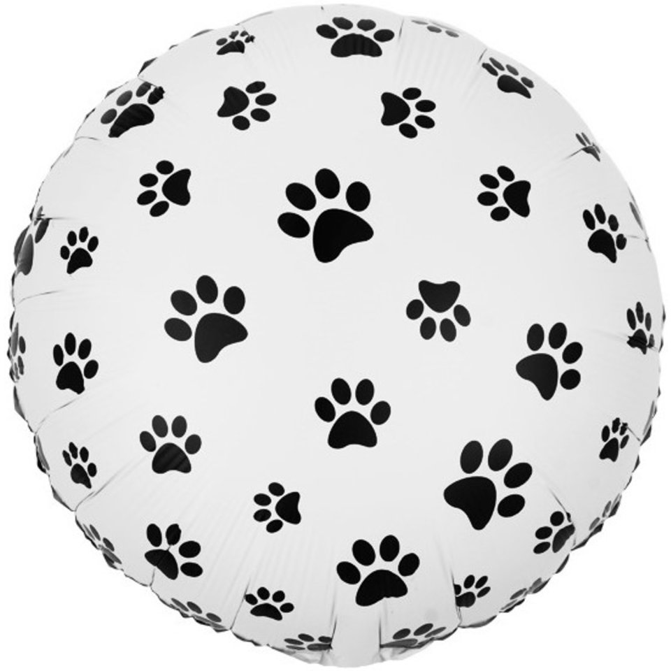 шар фольгированный лапки круг 45см 21844 (сф)