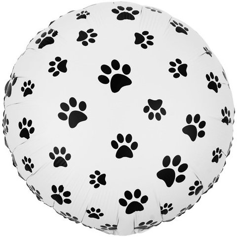 шар фольгированный лапки круг 45см 21844 (сф)