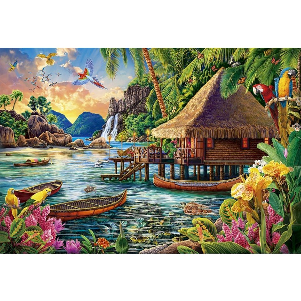 картина по номерам Хижина в тропиках 40х50см хк-1809