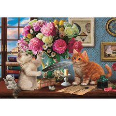картина по номерам два игривых котенка 40х50см хк-7997