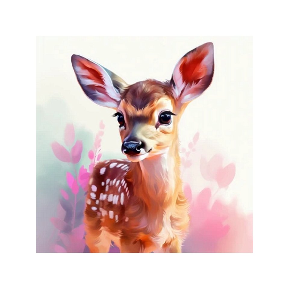 картина по номерам Красочный олененок 30х30см х-0647