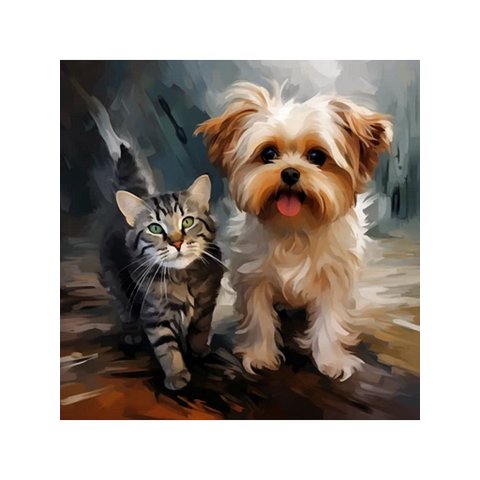 картина по номерам Любимые питомцы 30х30см х-6352