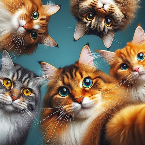 картина по номерам Котоселфи 40х40см х-5619