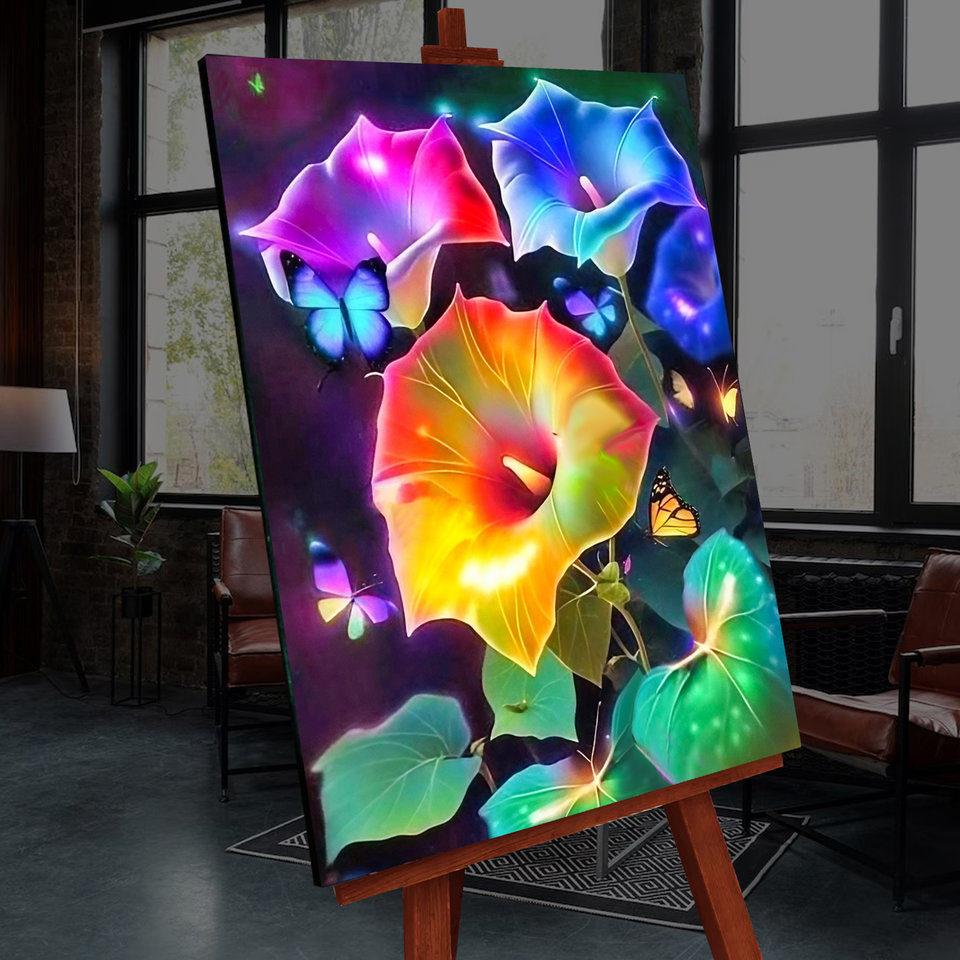 картина по номерам Колокольчики светящаяся краска 40х50см fhr0430