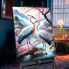 картина по номерам Журавли кристаллы 40х50см shr0569