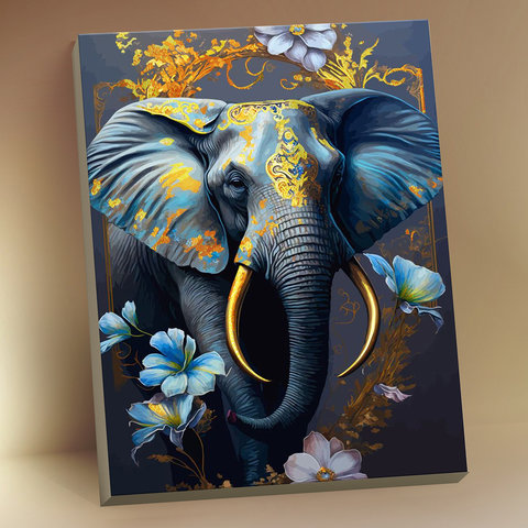 картина по номерам Индийский слон поталь 40х50см hr0690