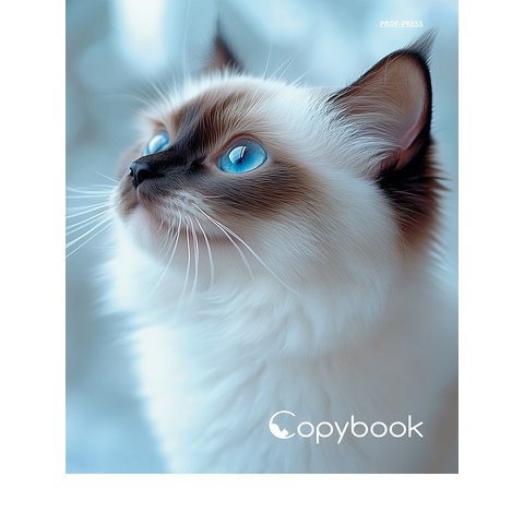 тетрадь на кольцах 80л Голубоглазая кошка 4895