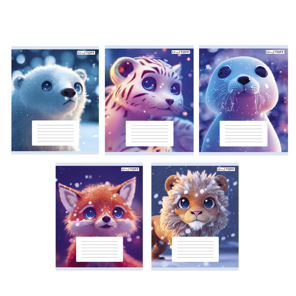 тетрадь 24 листа цветная зверушки зимой клетка тк248897