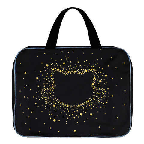 папка для тетрадей А4 с ручками золотая кошка текстиль 240342