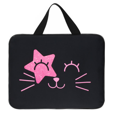 папка для тетрадей А4 с ручками т da котик текстиль 240343