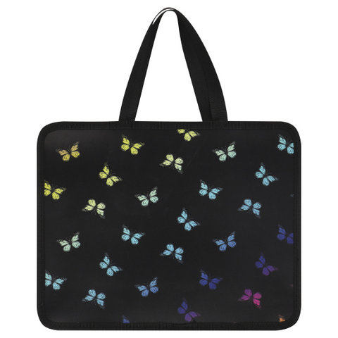 папка для тетрадей А4с ручками бабочки пластик 240570