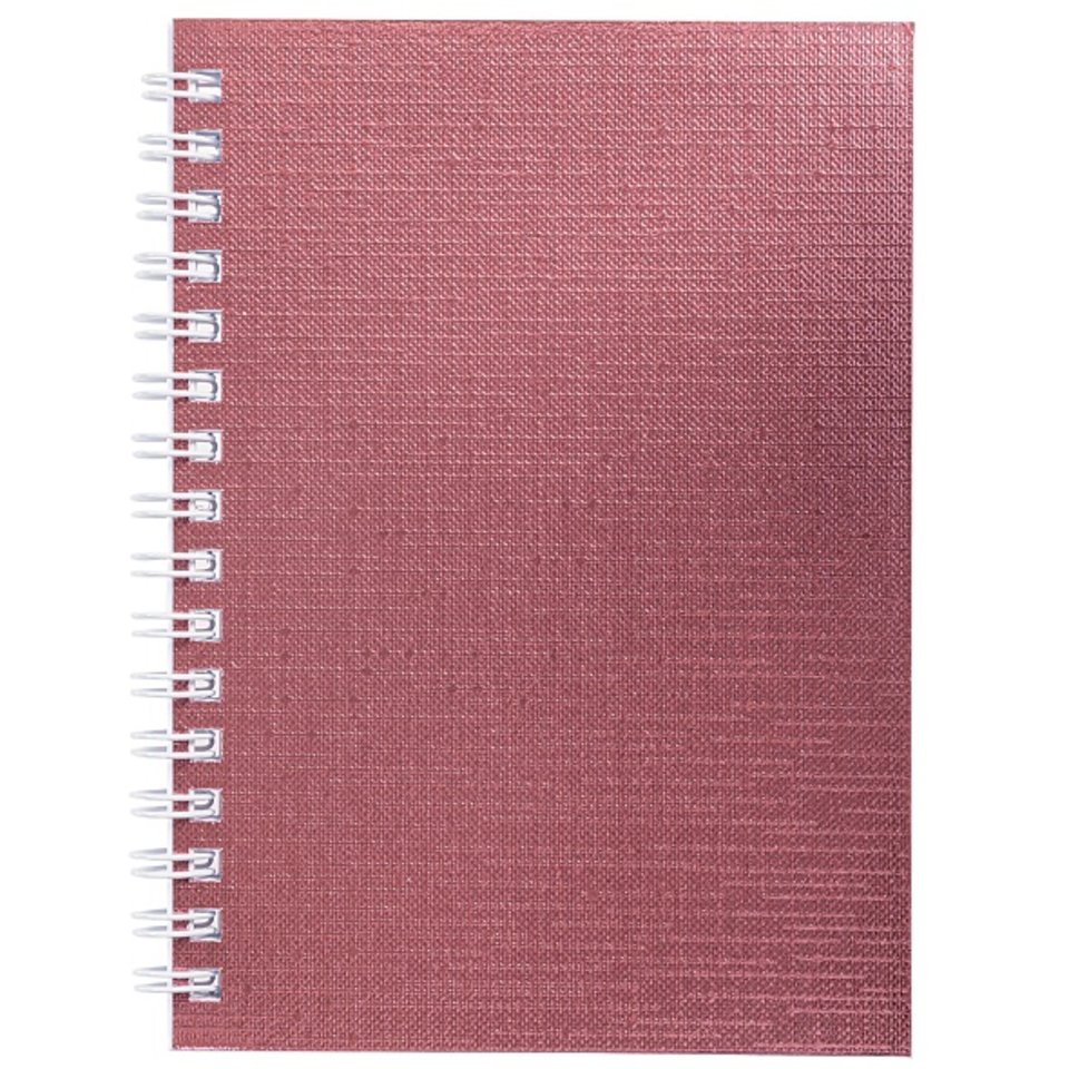 записная книжка А6 80л Metallic розовый бумвинил гребень 066839