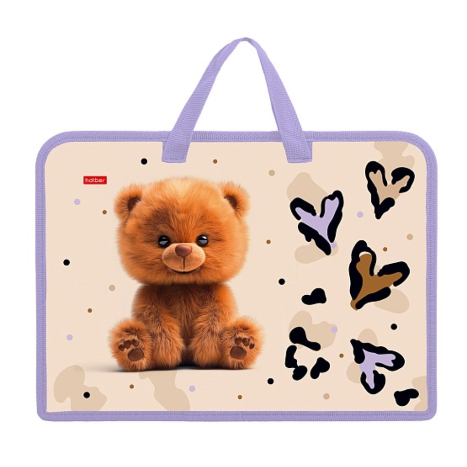 папка с ручками Пушистый мишка пластик 07081 089393