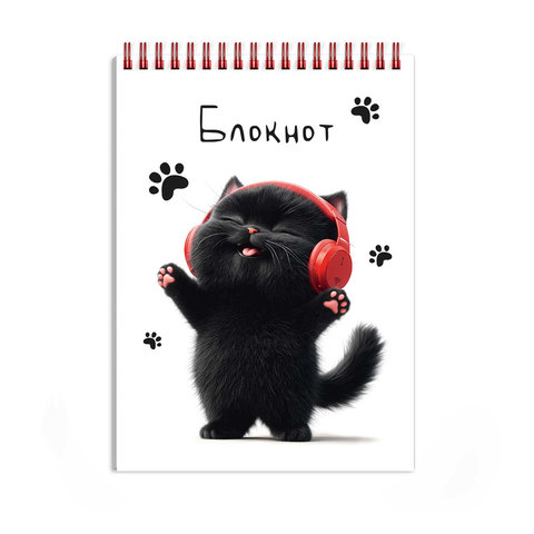 блокнот А6 80 листов Котенок в наушниках 70972 блокнот А6 80 листов Котенок в наушниках 70972