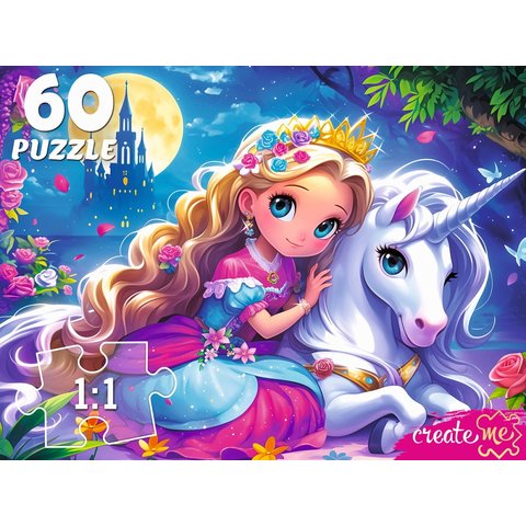 пазлы 60 Принцесса с единорогом 4525