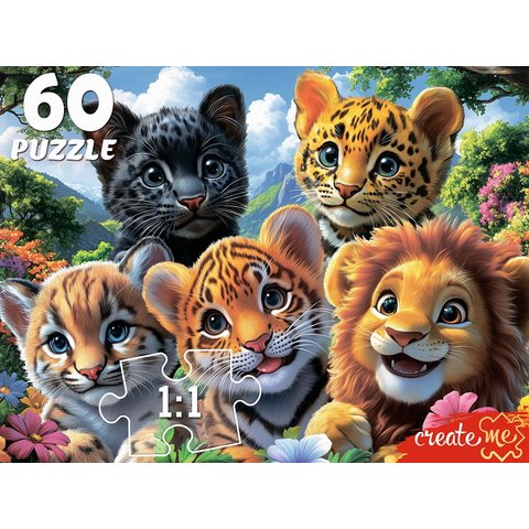 пазлы 60 Селфи диких кошек 4526