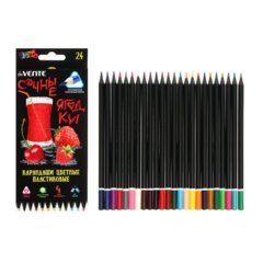 цветные карандаши 24 цвета Juicy black пластиковые трехгранные 5024119