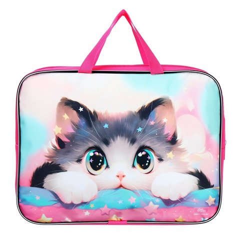 папка с ручками Котик текстиль 1021151