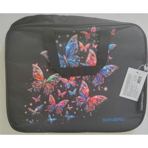 папка для тетрадей А4 с ручками цветные бабочки текстиль fl1005 sanvero