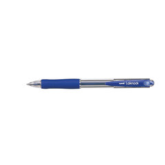 ручка шариковая UNI Mitsubishi автоматическая Laknock синяя, резиновая вставка