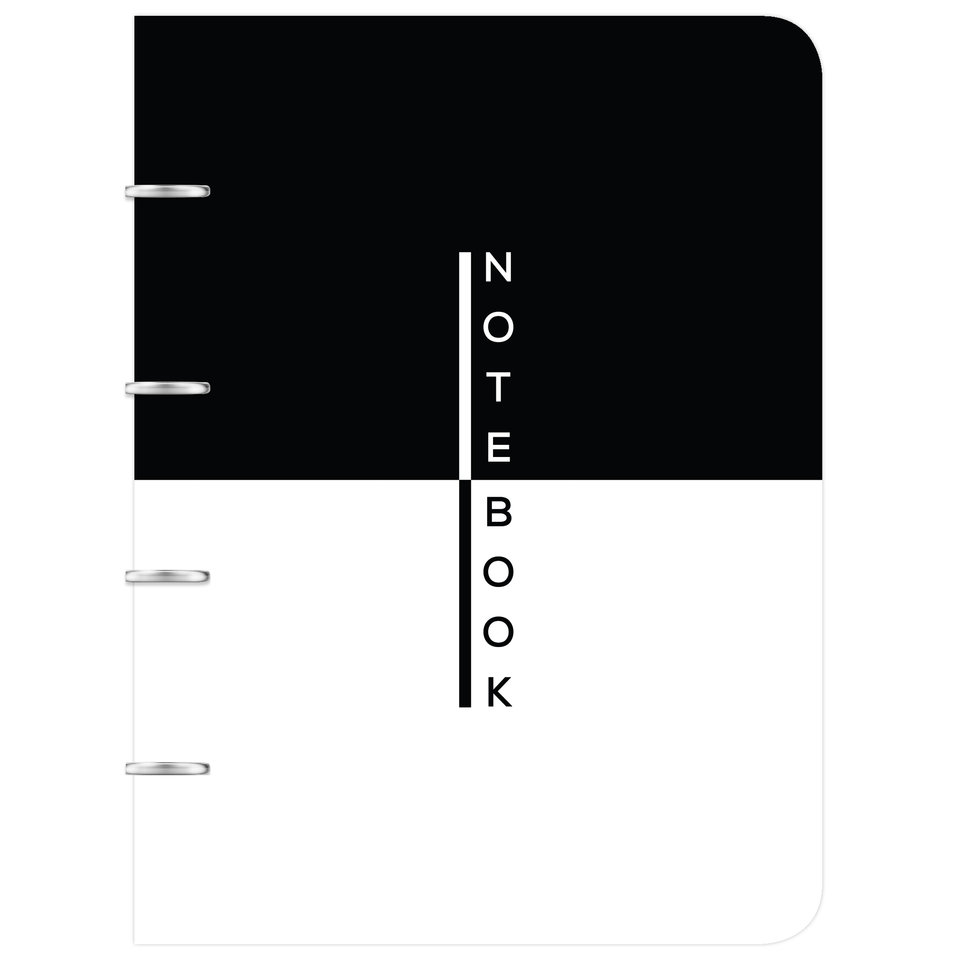 тетрадь на кольцах 180 листов Черно&белое 14951